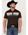Image #1 - RANK 45® Men's Primetime Chest Stripe Button-Down Polo Shirt , Chocolate, hi-res