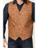 Image #3 - Cody James Men's Hoof Print Faux Leather Vest , Tan, hi-res