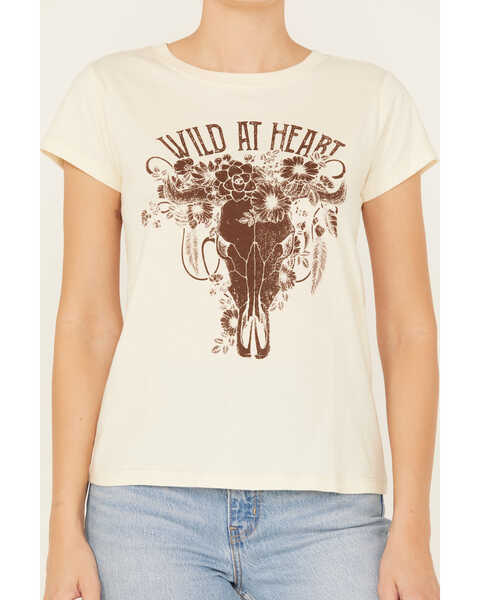 Image #3 - Shyanne Women's Wild At Heart Short Sleeve Graphic Tee, Cream, hi-res
