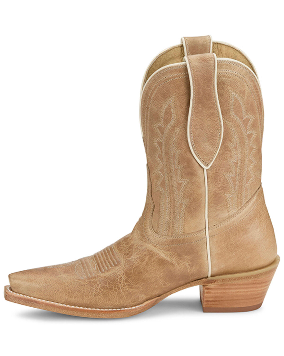 Image #3 - Tony Lama Women's Areli Western Booties - Snip Toe, Ivory, hi-res
