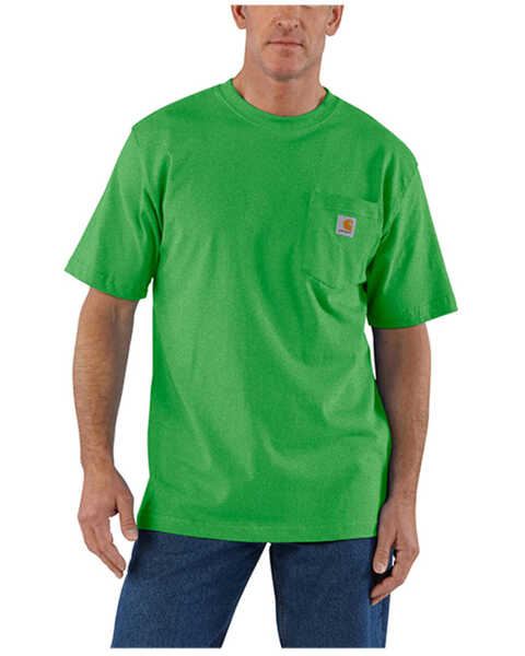 Carhartt Men's Loose Fit Heavyweight Short Sleeve Work T-Shirt, Loden, hi-res