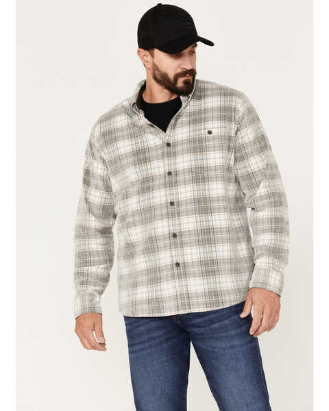 North River Men's Corduroy Medium Plaid Long Sleeve Button Down Shirt, Natural, hi-res