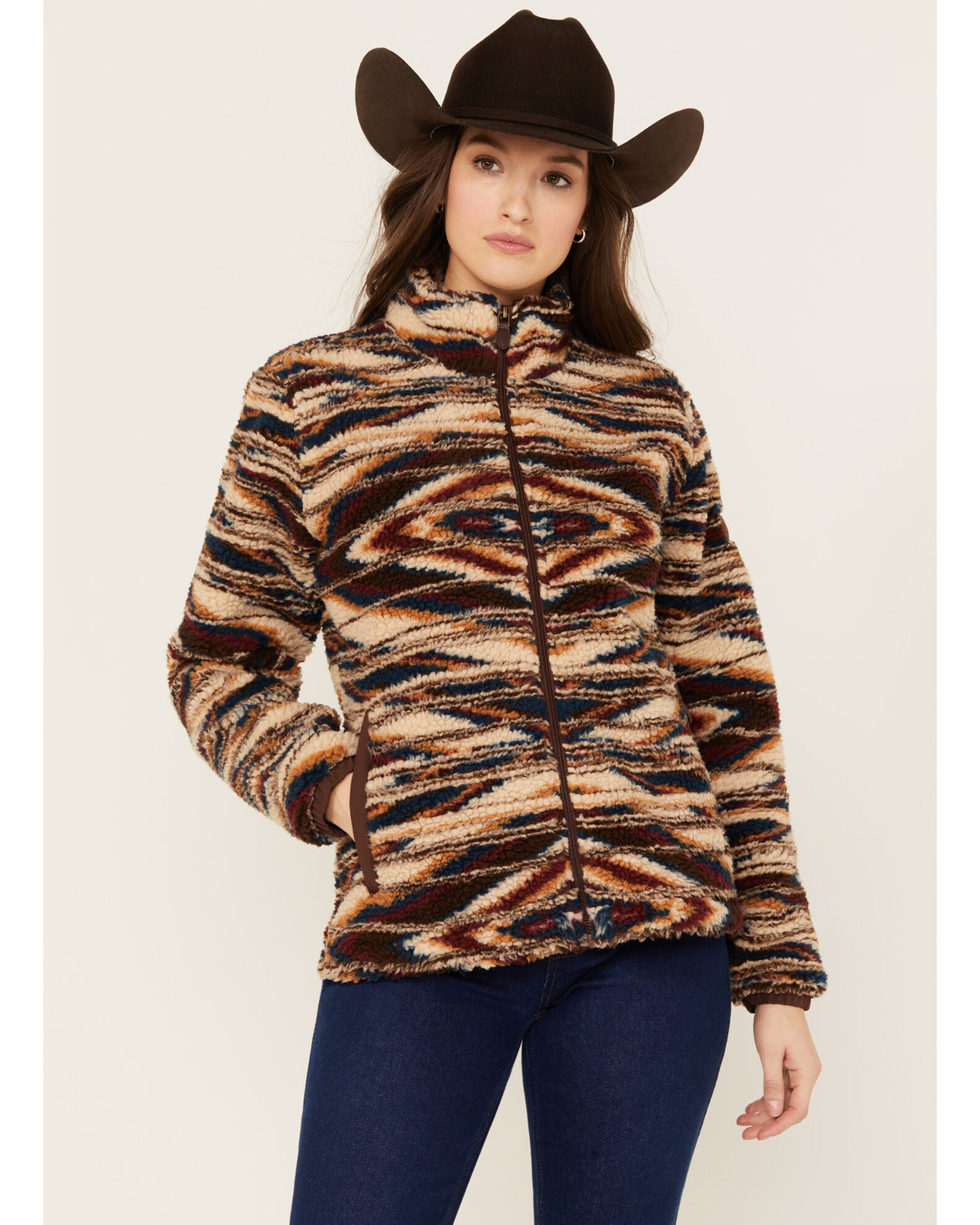 Southwestern fleece jacket hot sale