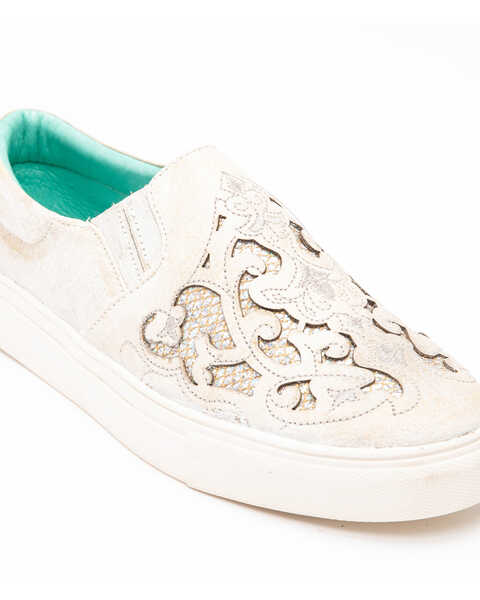Corral Women's Embroidered Glitter Inlay Sneakers, White, hi-res
