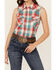 Image #3 - Wrangler Women's Essential Plaid Print Sleeveless Pearl Snap Western Shirt, Multi, hi-res