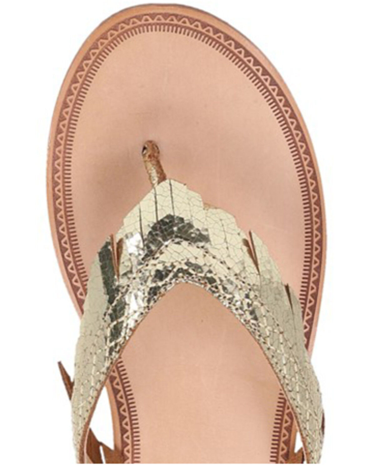 Image #6 - Frye Women's Ava Fringe Sandals, Gold, hi-res