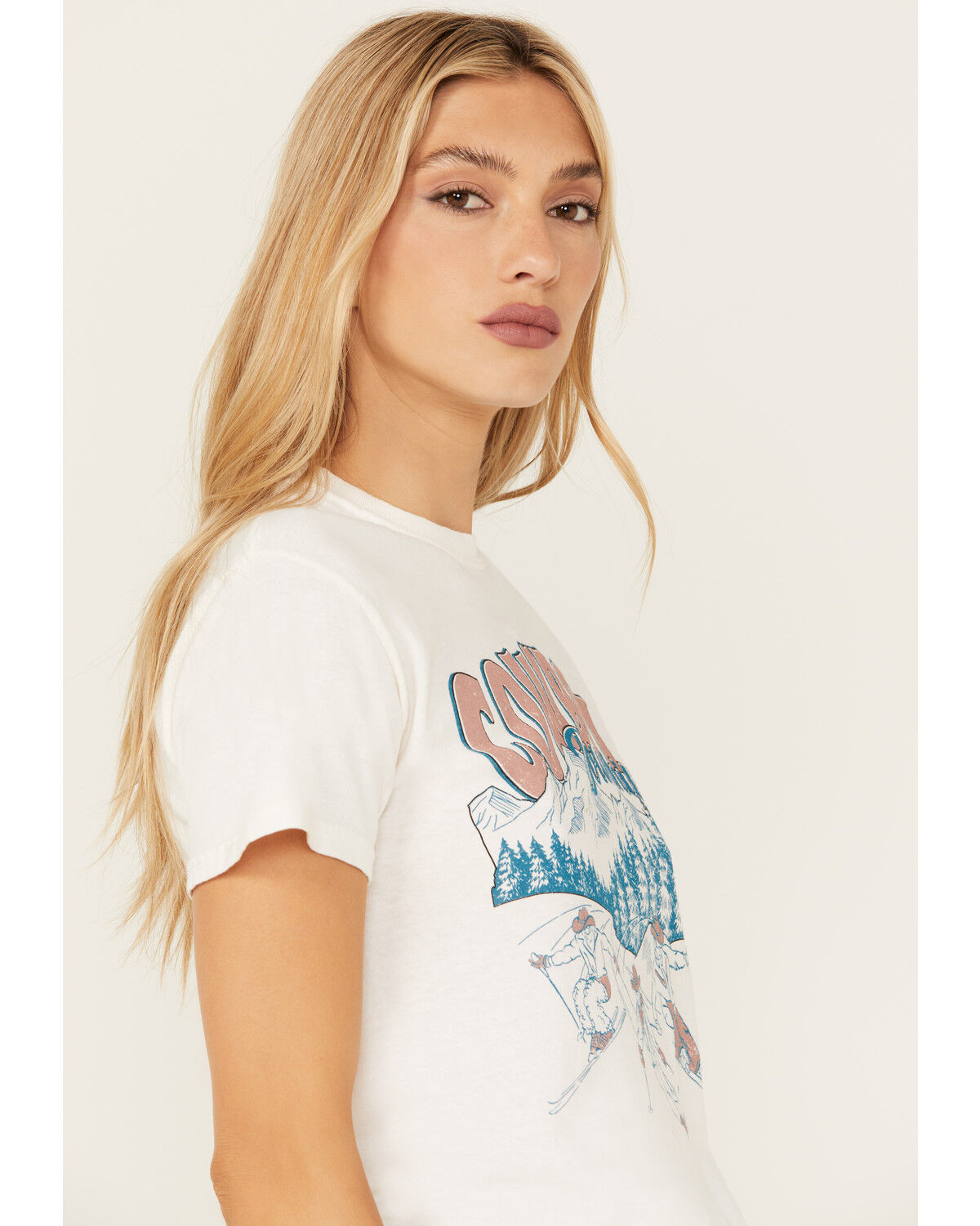 Image #2 - Youth in Revolt Women's Cowboy Downhill Short Sleeve Graphic Tee, Tan, hi-res