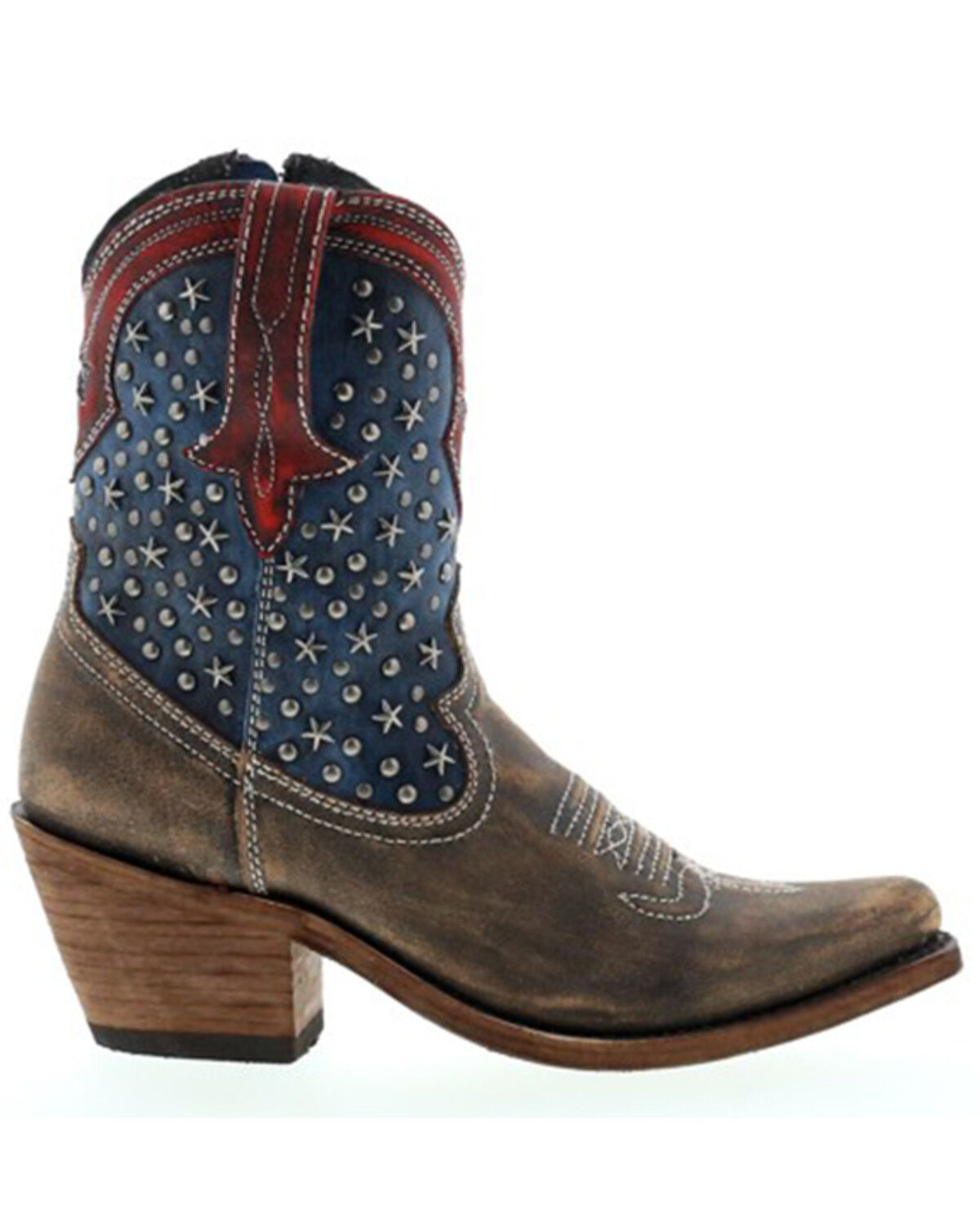 Image #2 - Liberty Black Women's Jules Studded Western Boot - Snip Toe, Brown, hi-res