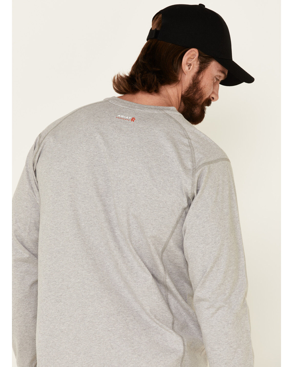 Image #5 - Ariat Men's FR Air Henley Long Sleeve Work Shirt, Heather Grey, hi-res