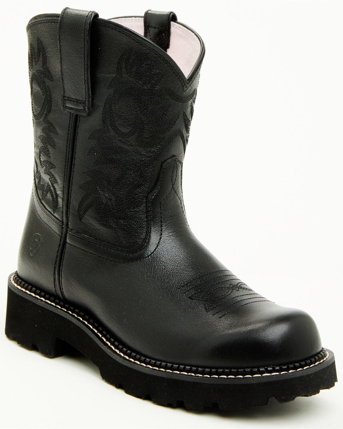 Ariat Women's Madison Ave Fatbaby Western Short Boots - Round Toe, Black, hi-res