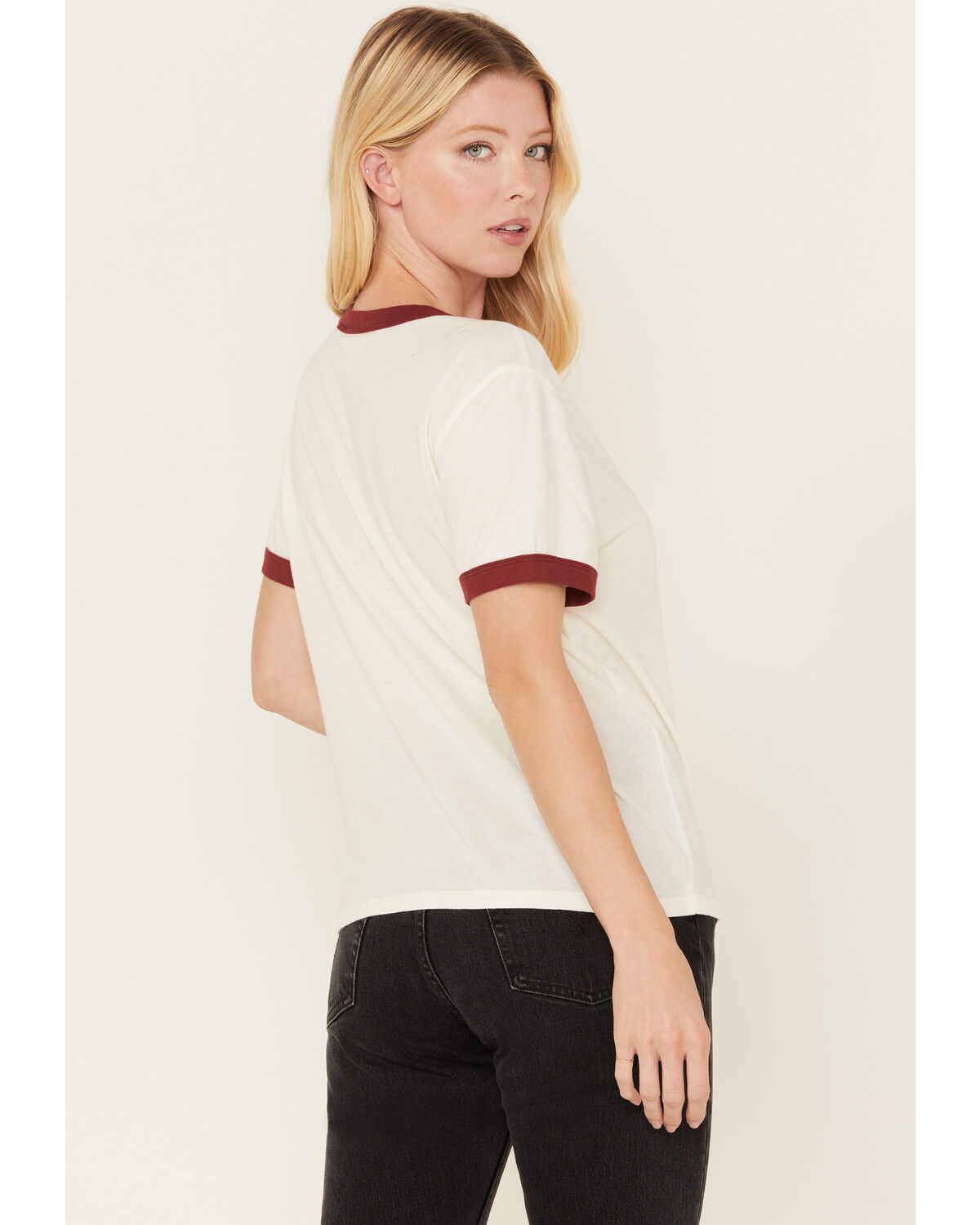Image #4 - White Crow Women's Beer Babe Graphic Short Sleeve Ringer Tee, White, hi-res