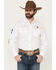 Image #2 - Rodeo Clothing Men's Boot Barn Exclusive America Solid Long Sleeve Pearl Snap Western Shirt, White, hi-res