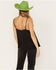 Image #4 - Wild Moss Women's Satin Cami Tank Top, Black, hi-res