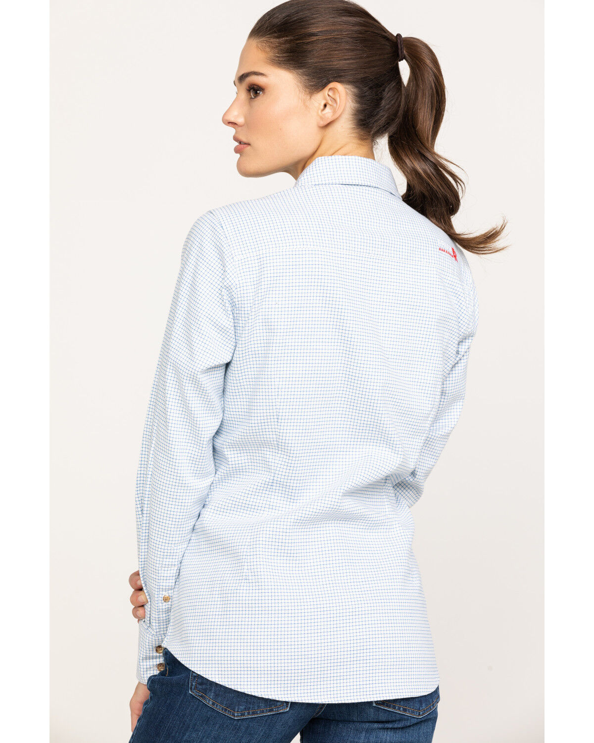 Image #2 - Ariat Women's FR Hermosa Durastretch Work Shirt, White, hi-res