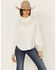Image #2 - Shyanne Women's Embroidered Long Sleeve Pearl Snap Western Shirt, White, hi-res