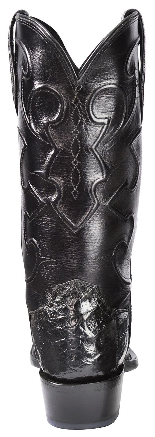 Image #8 - Lucchese 1883 Charles Croc Belly Western Boots - Square Toe, Black, hi-res