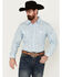 Image #1 - Panhandle Men's Paisley Print Long Sleeve Pearl Snap Western Shirt, Light Blue, hi-res