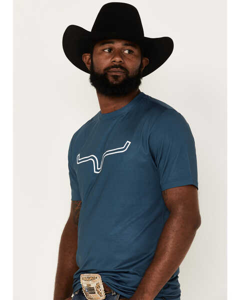Image #2 - Kimes Ranch Men's Outlier Tech Horns Graphic Performance T-Shirt , Blue, hi-res