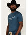 Image #2 - Kimes Ranch Men's Outlier Tech Horns Graphic Performance T-Shirt , Blue, hi-res