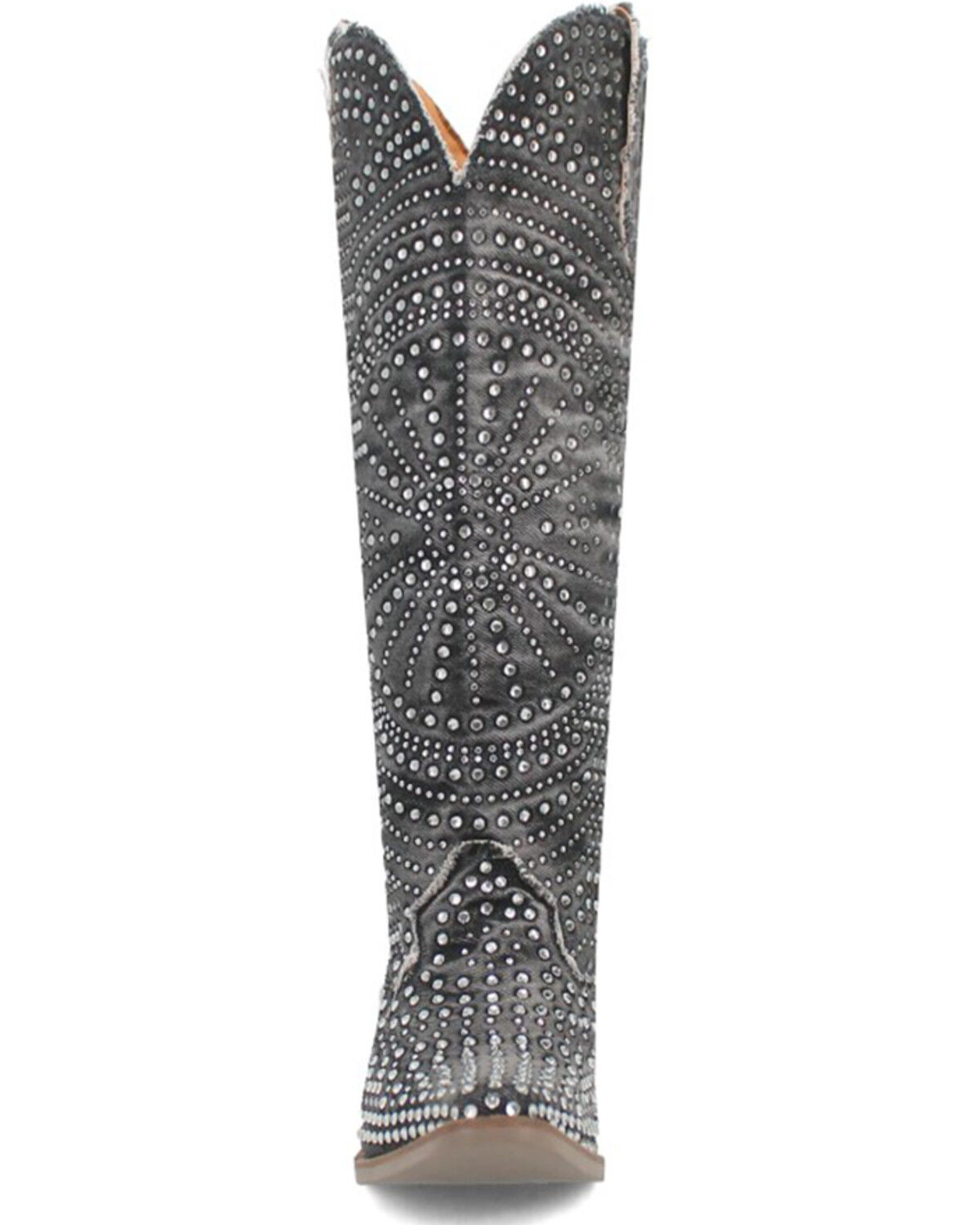 Image #4 - Dingo Women's Honkytonk Studded Tall Western Boots - Snip Toe, Black, hi-res