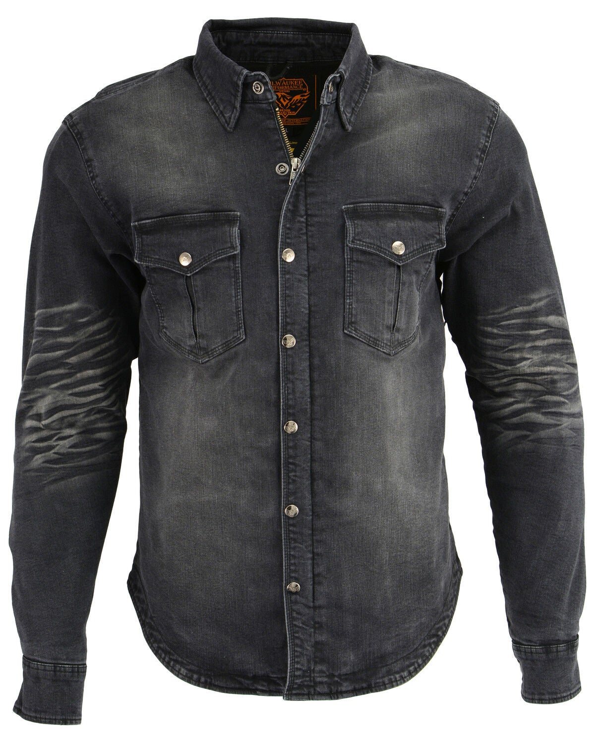 Milwaukee Performance Men's Denim Biker Shirt - Big & Tall, Black, hi-res