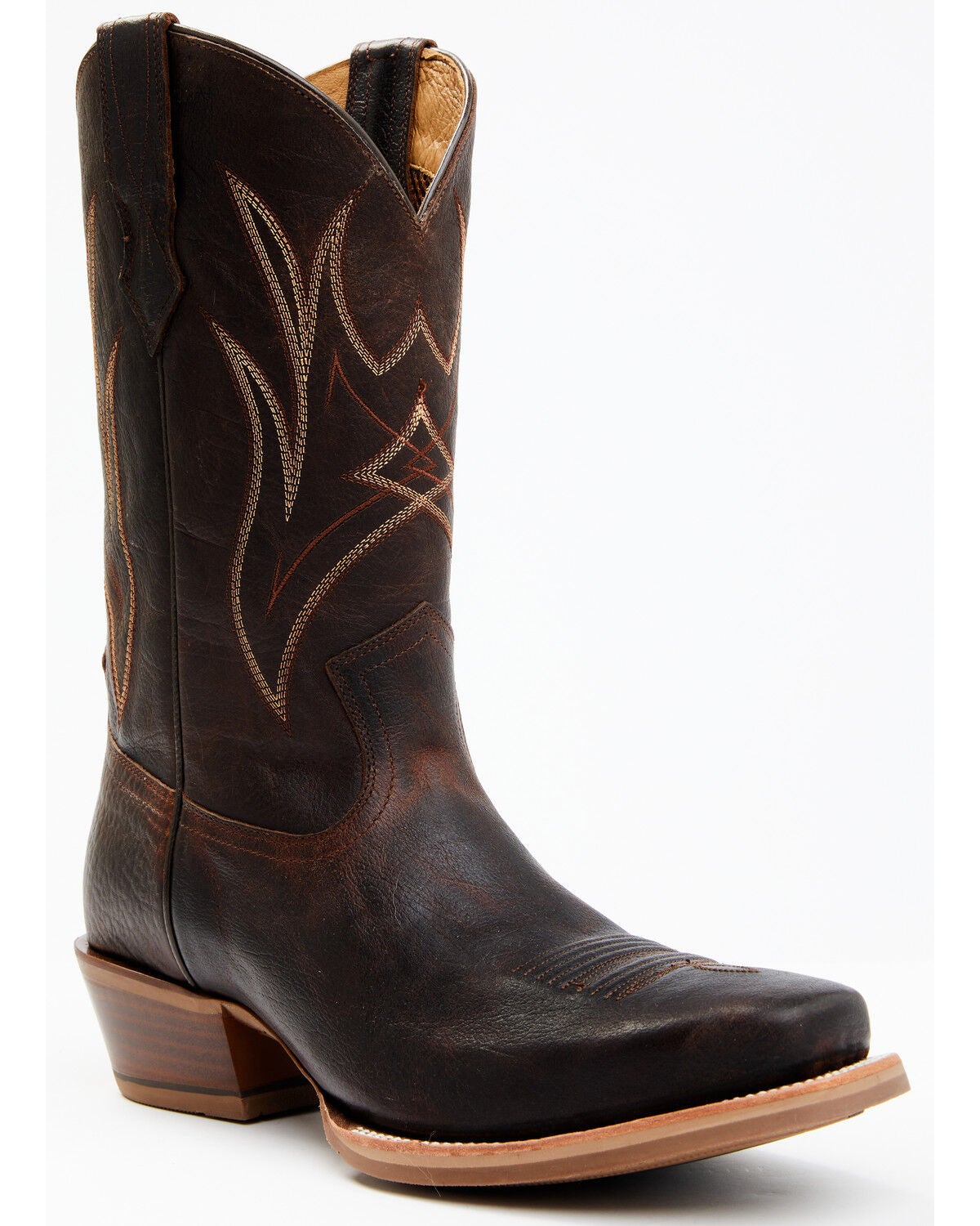 Bottes Western Homme Cody James Rank 45, Cuir Marron, Pointe Carrée, Taille US 10.5D