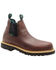 Georgia Boot Men's Romeo Waterproof Slip-On Work Shoes - Round Toe, Brown, hi-res