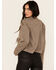 Image #4 - Mystree Women's Plaid Print Rhinestone Cropped Blazer, Lt Brown, hi-res