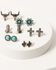 Shyanne Women's Autumn Sunset 6-Piece Cowboy Boot Earrings Set, Silver, hi-res