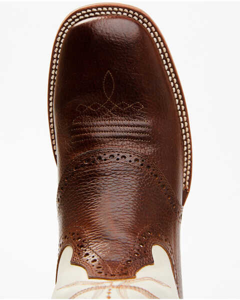 Image #6 - Blue Ranchwear Men's Buckaroo Western Boots - Broad Square Toe, Cream, hi-res