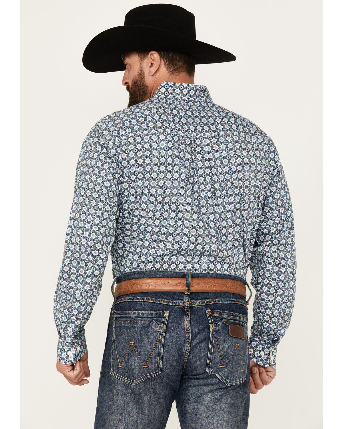 Image #4 - Cinch Men's Medallion Print Long Sleeve Button-Down Stretch Western Shirt, Blue, hi-res