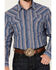 Image #3 - Cody James Men's Alpine Southwestern Striped Long Sleeve Pearl Snap Western Shirt, Navy, hi-res