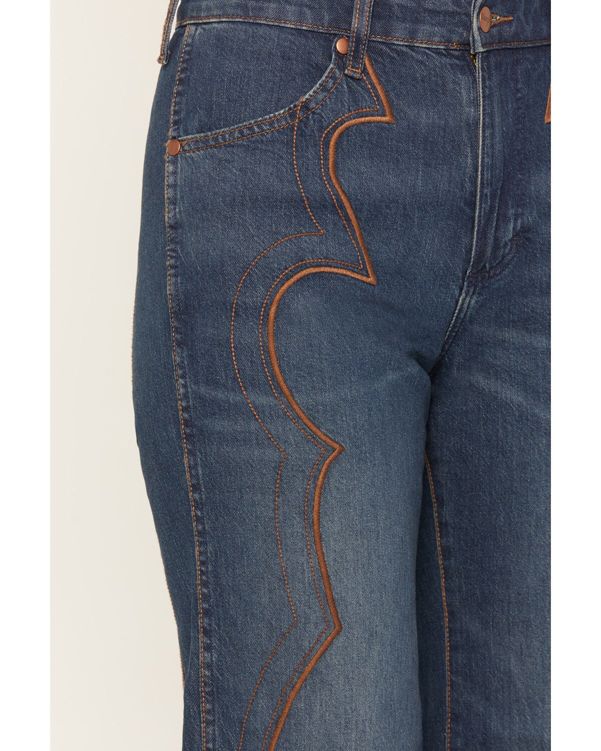 Image #2 - Wrangler Women's 70's Flare Stretch Denim Jeans, Dark Wash, hi-res