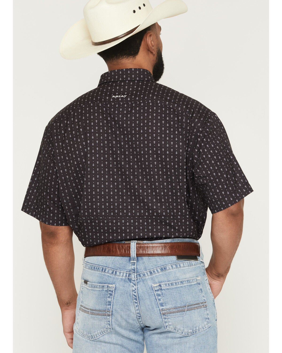 Image #4 - Ariat Men's Printed VentTEK Short Sleeve Button-Down Shirt, Black, hi-res