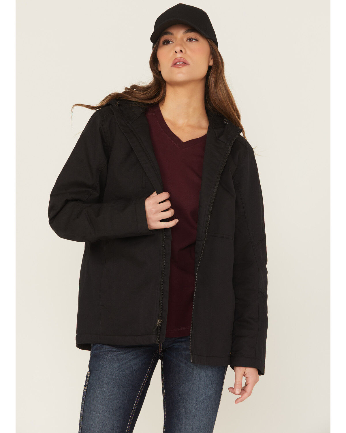Image #1 - Ariat Women's Rebar DuraCanvas Insulated Jacket, Black, hi-res