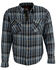 Image #6 - Milwaukee Performance Men's Aramid Reinforced Flannel Biker Shirt - Big & Tall, Black/blue, hi-res