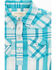 Image #2 - Shyanne Infant Girls' Short Sleeve Plaid Print Onesie, Turquoise, hi-res