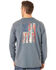 Wrangler FR Men's Wrench Flag Graphic Long Sleeve Work T-Shirt - Big , Indigo, hi-res