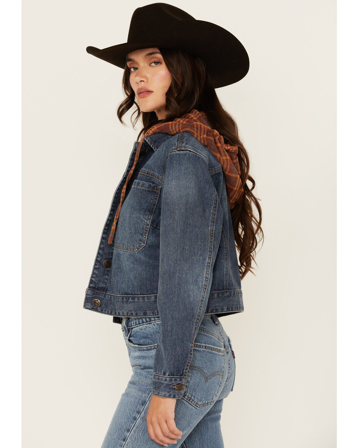 Image #3 - Cleo + Wolf Women's Arno Medium Wash Cropped Denim Jacket, Medium Wash, hi-res