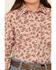 Image #3 - Ariat Girls' Floral Print Long Sleeve Snap Western Shirt, Multi, hi-res