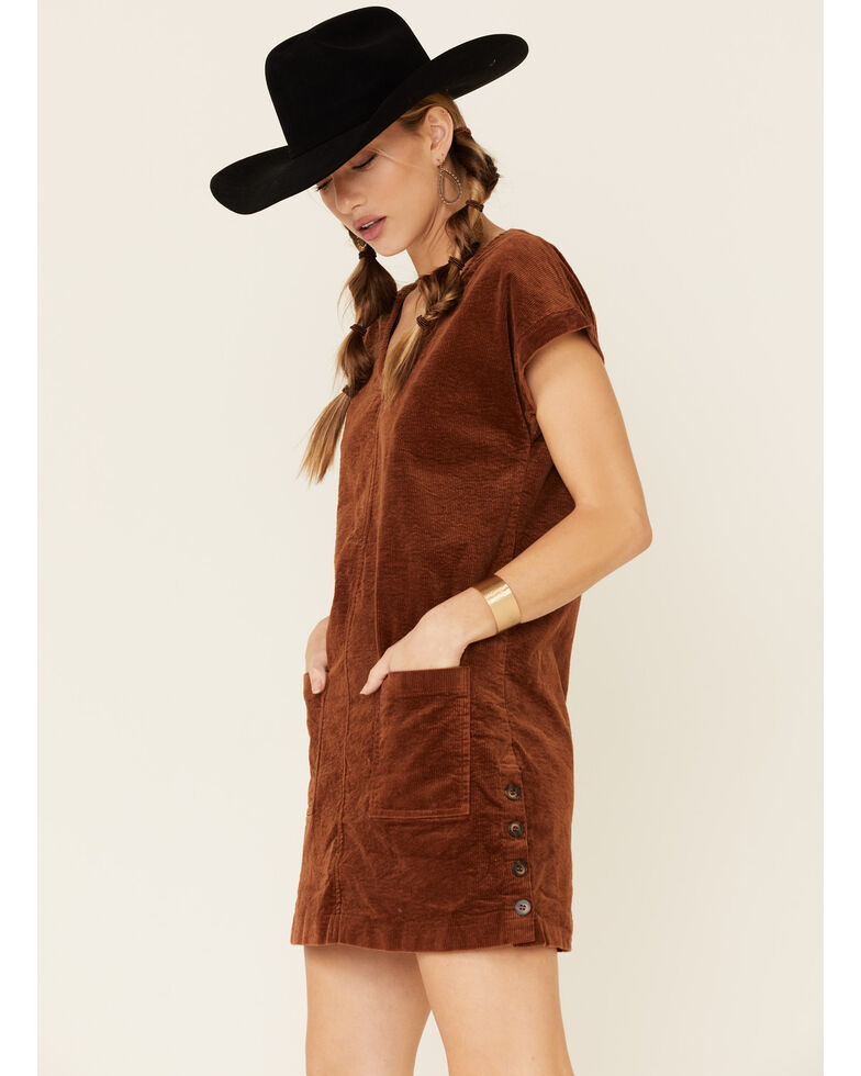 Wishlist Women's Corduroy Button Dress, Tan, hi-res