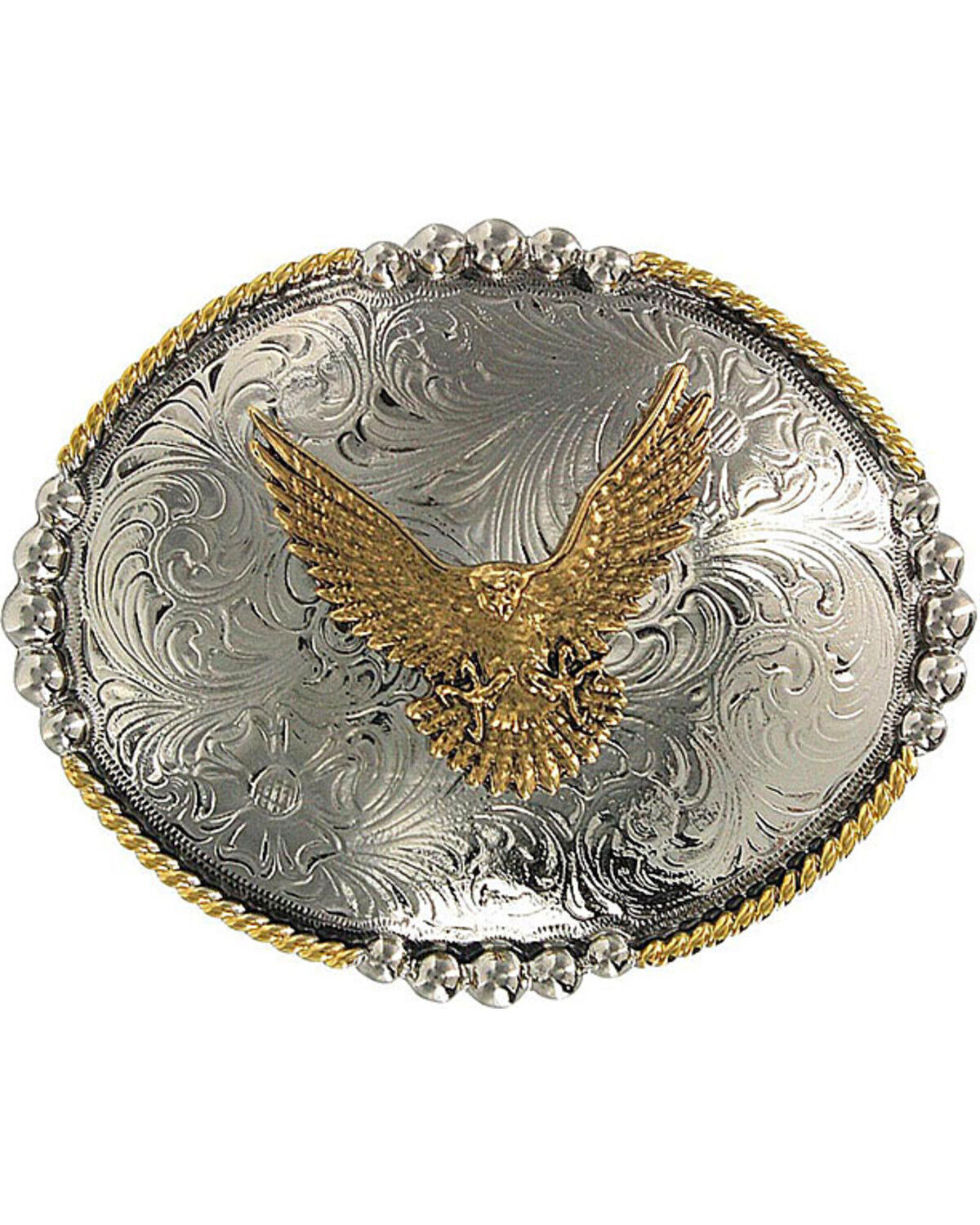Image #1 - Cody James Men's Oval Eagle Belt Buckle, Silver, hi-res