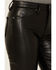 Image #2 - Rock & Roll Denim Women's High Rise Faux Leather Bargain Modest Bootcut Pants, Black, hi-res
