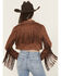 Image #4 - Saints & Hearts Women's Faux Suede Studded Fringe Cropped Jacket, Chocolate, hi-res
