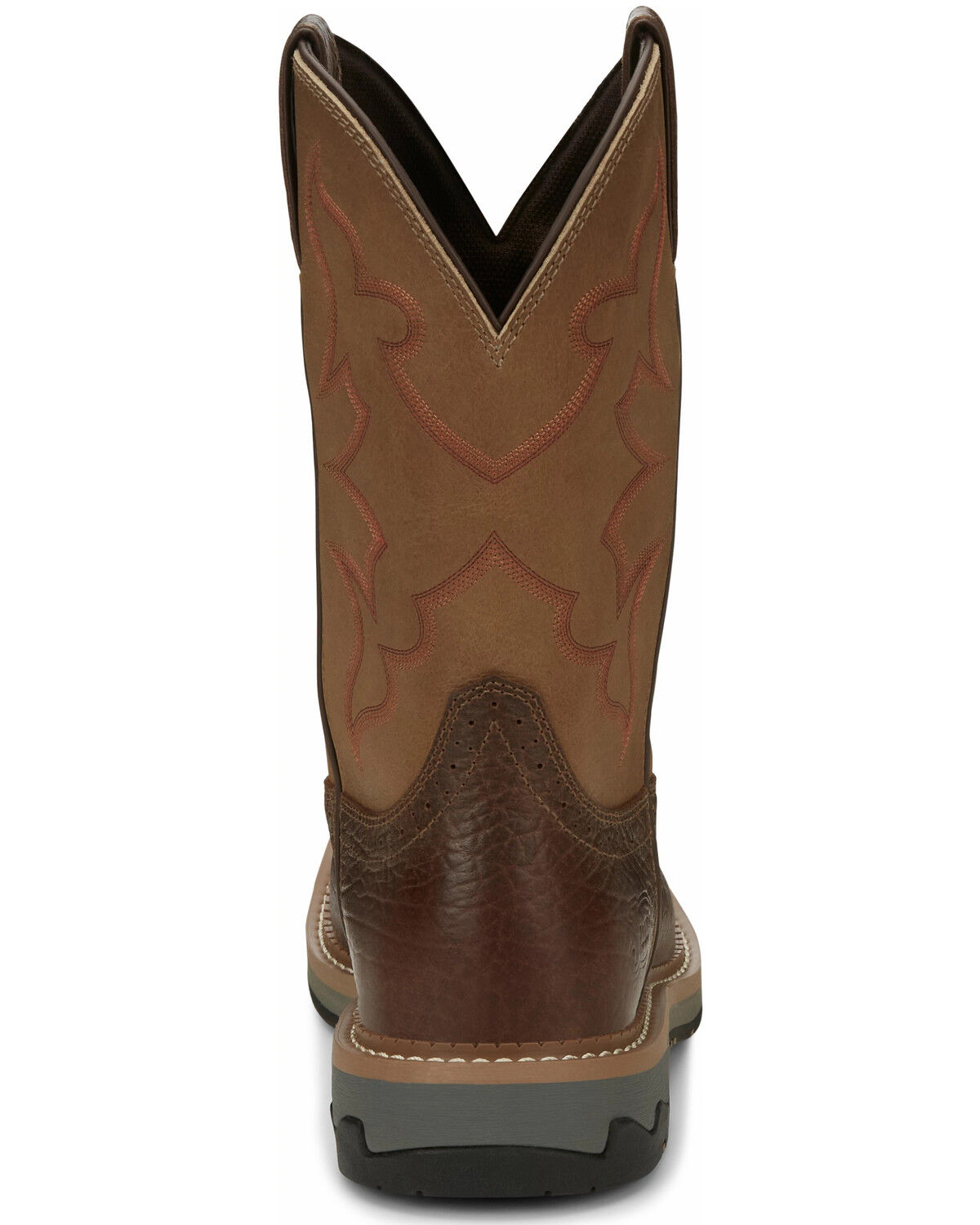 Image #4 - Justin Men's Boot Barn Exclusive Carbide Western Work Boots - Soft Toe, Brown, hi-res