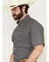 Image #2 - Cinch Men's Floral Geo Print Short Sleeve Button-Down Western Shirt, Grey, hi-res