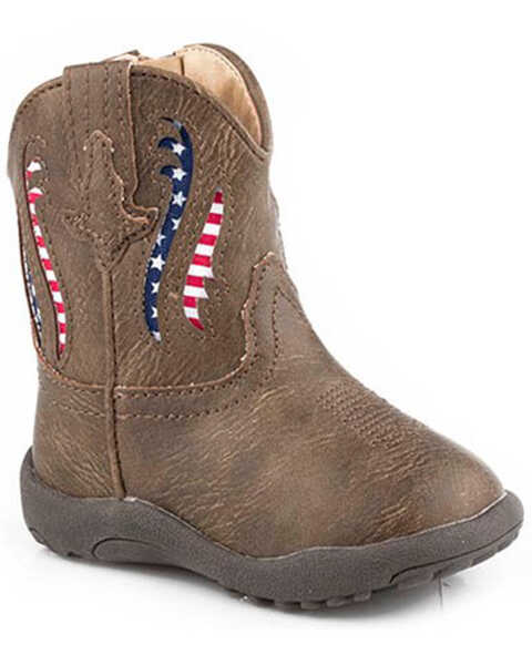 Image #1 - Roper Infant Boys' Liberty Western Boots - Round Toe, Brown, hi-res
