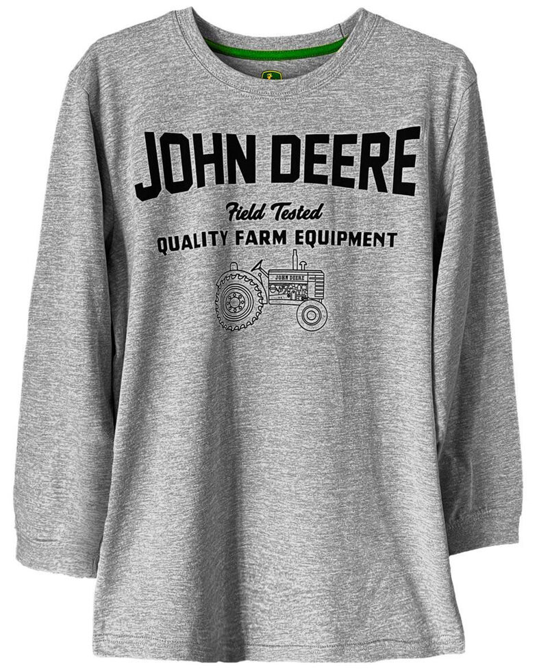John Deere Boys' Heather Grey Equipment Logo Graphic Short Sleeve T-Shirt , Heather Grey, hi-res