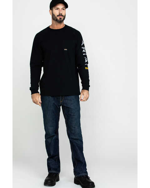 Image #6 - Ariat Men's Black Rebar Cotton Strong Graphic Long Sleeve Work Shirt - Big & Tall , Black, hi-res