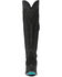 Image #4 - Lane Women's Lexington Over The Knee Suede Western Boots - Snip Toe, Black, hi-res